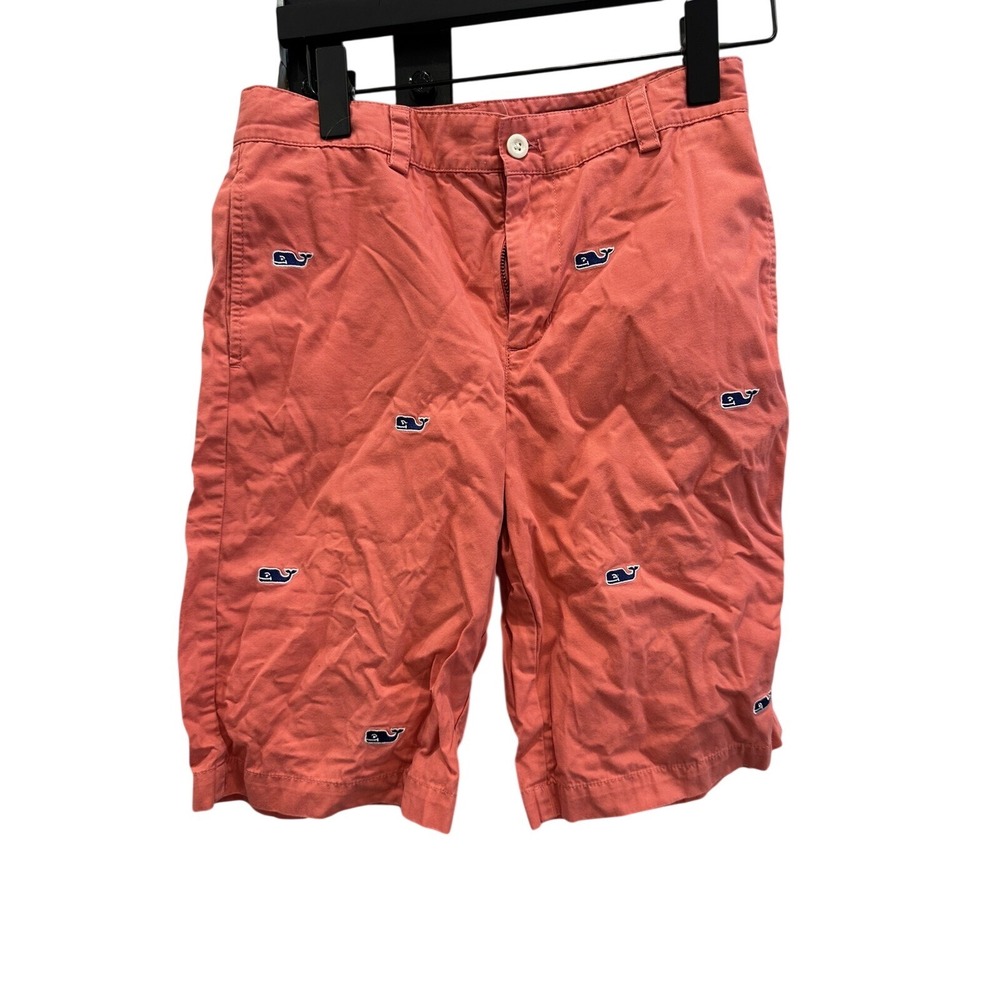 Vineyard Vines Whale Print Shorts Coral Youth Size 16